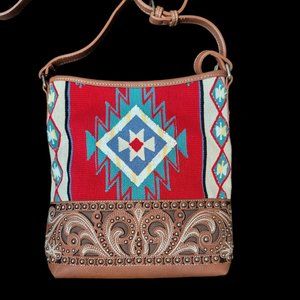 Genuine  Leather Ladies geometric portable messenger bag